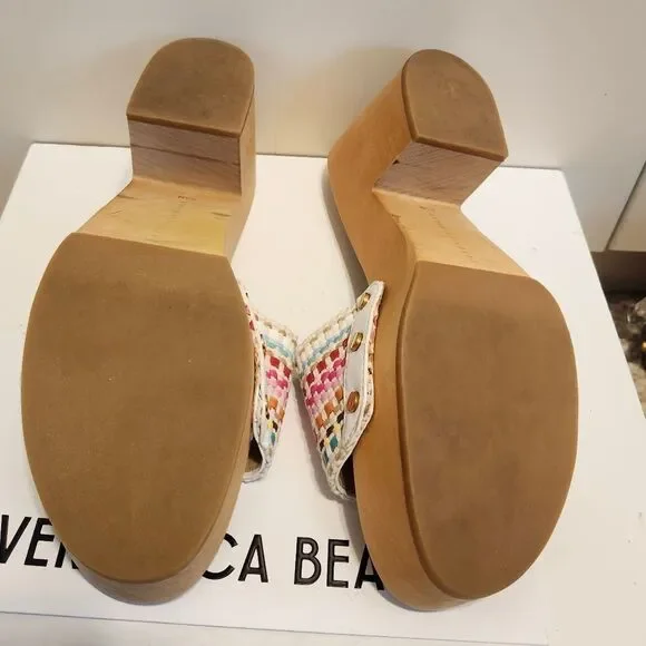 Veronica Beard Hannalee Woven Vamp w/Gold Studs Mules Sz.6.5 Ret.$330 in Dustbag - Picture 12 of 16